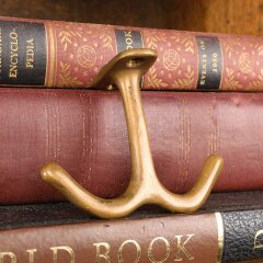 #54792 - Antique&nbsp;Brass&nbsp;Under&nbsp;Mount&nbsp;Coat&nbsp;Hook&nbsp;image