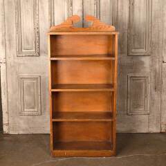 #54843 - Vintage&nbsp;Pine&nbsp;4&nbsp;Shelf&nbsp;Bookcase&nbsp;w/&nbsp;Pediment&nbsp;image