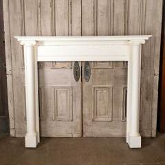 #54896 - 58x50&nbsp;Antique&nbsp;Painted&nbsp;Wood&nbsp;Fireplace&nbsp;Mantel&nbsp;image