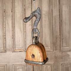 #54914 - Large&nbsp;Antique&nbsp;Wood&nbsp;&&nbsp;Metal&nbsp;Pulley&nbsp;w/&nbsp;Hook&nbsp;image