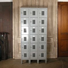 #54944 - Vintage&nbsp;Metal&nbsp;Gym&nbsp;Locker&nbsp;Room&nbsp;18&nbsp;Lockers&nbsp;image