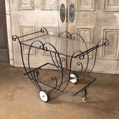 #55042 - Vintage&nbsp;Wrought&nbsp;Iron&nbsp;Garden&nbsp;Planter&nbsp;Cart&nbsp;image