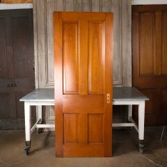#55110 - 32x80&nbsp;Antique&nbsp;4&nbsp;Panel&nbsp;Wood&nbsp;Interior&nbsp;Door&nbsp;image