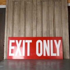 #55342 - 60x24&nbsp;Salvaged&nbsp;Aluminum&nbsp;EXIT&nbsp;ONLY&nbsp;Sign&nbsp;image