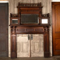 #55351 - 66x90&nbsp;Antique&nbsp;Oak&nbsp;Fireplace&nbsp;Mantel&nbsp;w/&nbsp;Mirror image