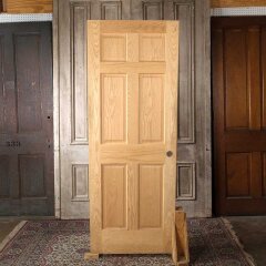 #55537 - 30x80&nbsp;Salvaged&nbsp;6&nbsp;Panel&nbsp;Oak&nbsp;Interior&nbsp;Door&nbsp;image