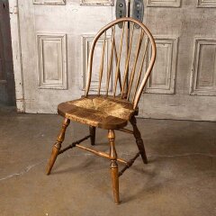 #55570 - Antique&nbsp;Windsor&nbsp;Rush&nbsp;Bow&nbsp;Back&nbsp;Chair&nbsp;image