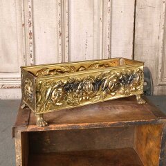 #55710 - 12x5&nbsp;Ornate&nbsp;Pressed&nbsp;Brass&nbsp;Footed&nbsp;Container&nbsp;image