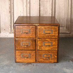 #55744 - Antique&nbsp;Oak&nbsp;6&nbsp;Drawer&nbsp;Library&nbsp;Card&nbsp;Catalog&nbsp;image
