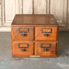 #55746 - Antique&nbsp;Oak&nbsp;4&nbsp;Drawer&nbsp;Library&nbsp;Card&nbsp;Catalog&nbsp;image