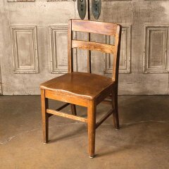#55796 - Antique&nbsp;Oak&nbsp;Wood&nbsp;Desk&nbsp;Chair&nbsp;image
