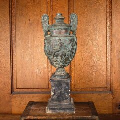 #55799 - 7x19&nbsp;Antique&nbsp;Cast&nbsp;Plaster&nbsp;Urn&nbsp;Lamp&nbsp;Base&nbsp;image