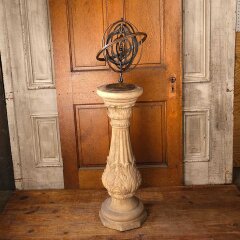 #55839 - Metal&nbsp;Garden&nbsp;Armillary&nbsp;on&nbsp;Ornate&nbsp;Pedestal&nbsp;image