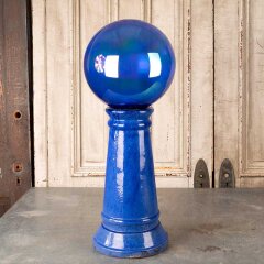 #56080 - 11x31&nbsp;Vintage&nbsp;Glass&nbsp;Gazing&nbsp;Ball&nbsp;w/&nbsp;Pedestal&nbsp;image