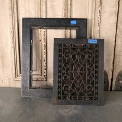 #56111 - 10x14&nbsp;Antique&nbsp;Floor&nbsp;Heat&nbsp;Grate&nbsp;w/&nbsp;Surround&nbsp;image