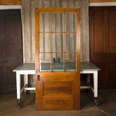 #56122 - 37x83&nbsp;Antique&nbsp;Divided&nbsp;Lite&nbsp;Wood&nbsp;Entry&nbsp;Door image