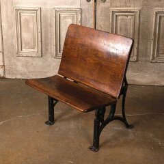 #56196 - Antique&nbsp;Metal&nbsp;&&nbsp;Wood&nbsp;School&nbsp;Desk&nbsp;Seat&nbsp;image