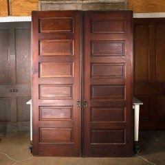 #56425 - 62x89&nbsp;Antique&nbsp;6&nbsp;Panel&nbsp;Wood&nbsp;Pocket&nbsp;Doors&nbsp;image