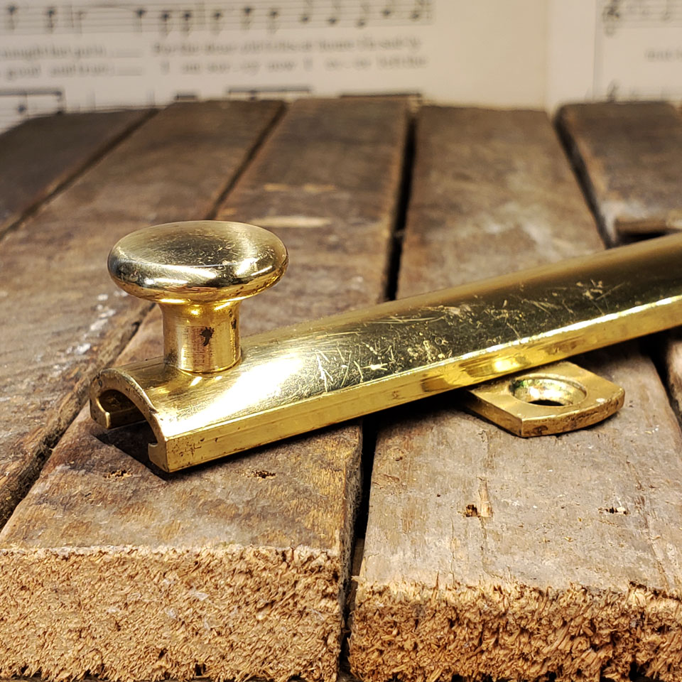 9" Brass Slide Bolt with Strike Plate