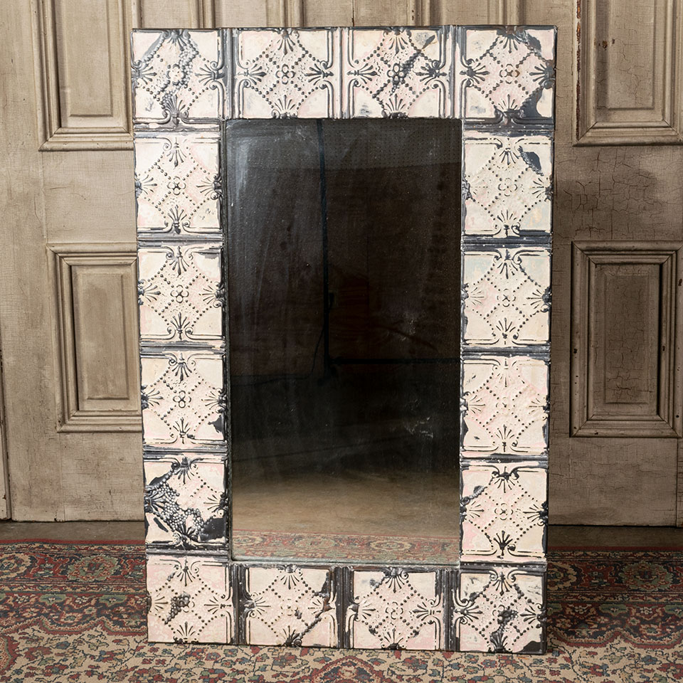 Pressed Tin Ceiling Tile Framed Mirror