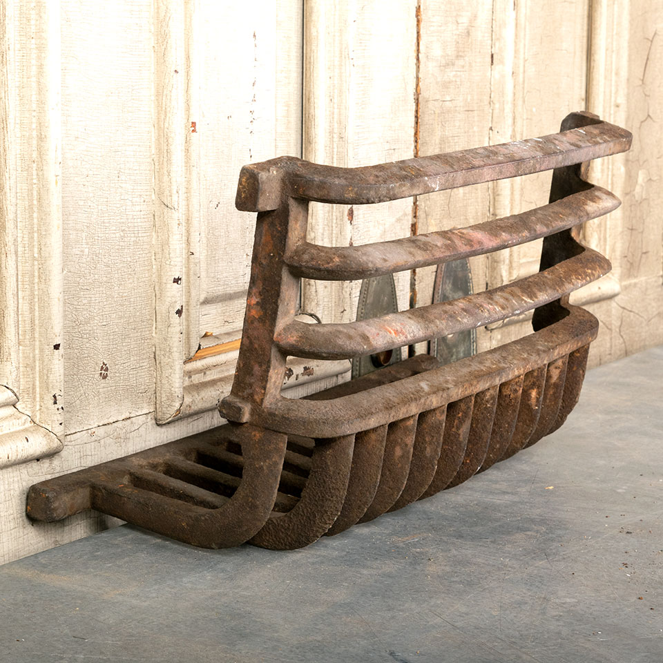 Salvaged Cast Iron Fireplace Coal Basket