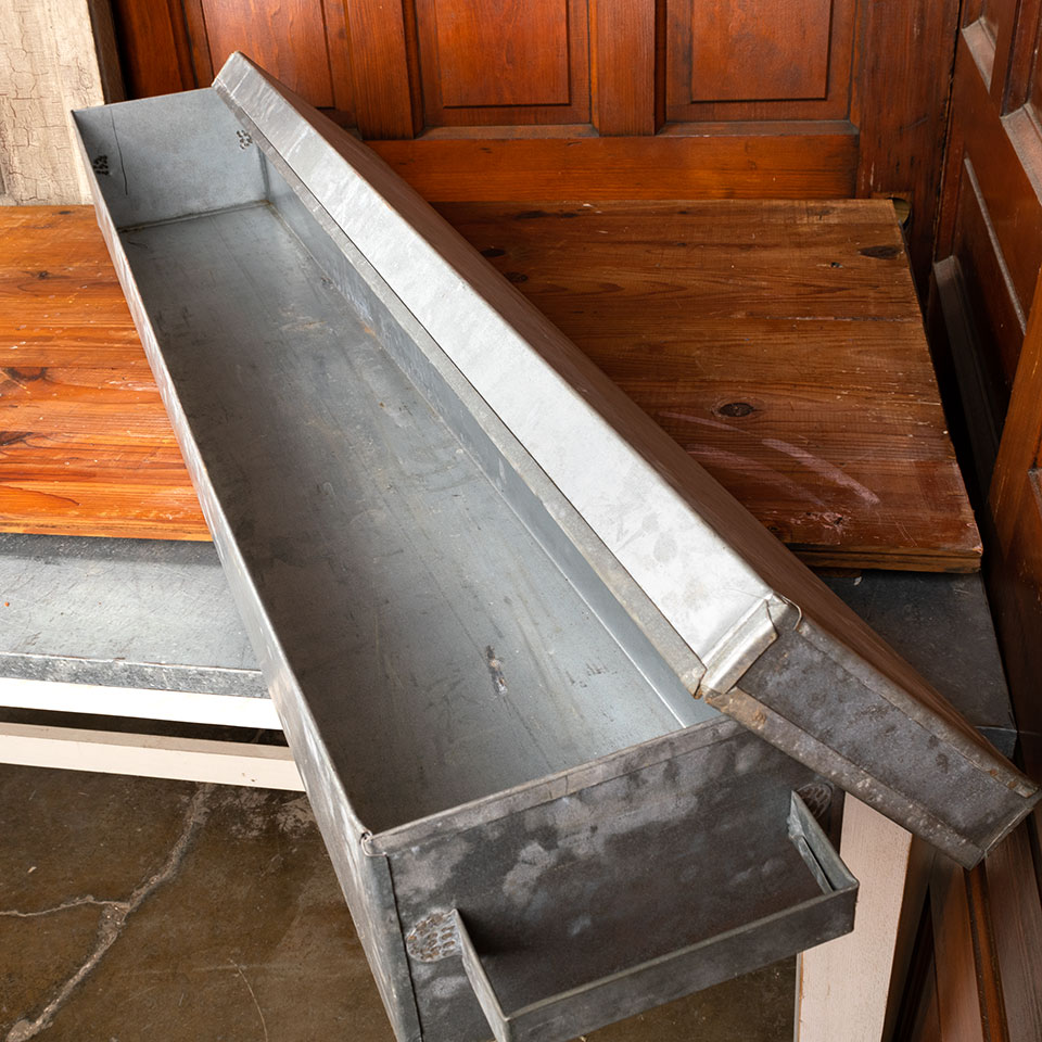 Long Galvanized Metal Container with Lid