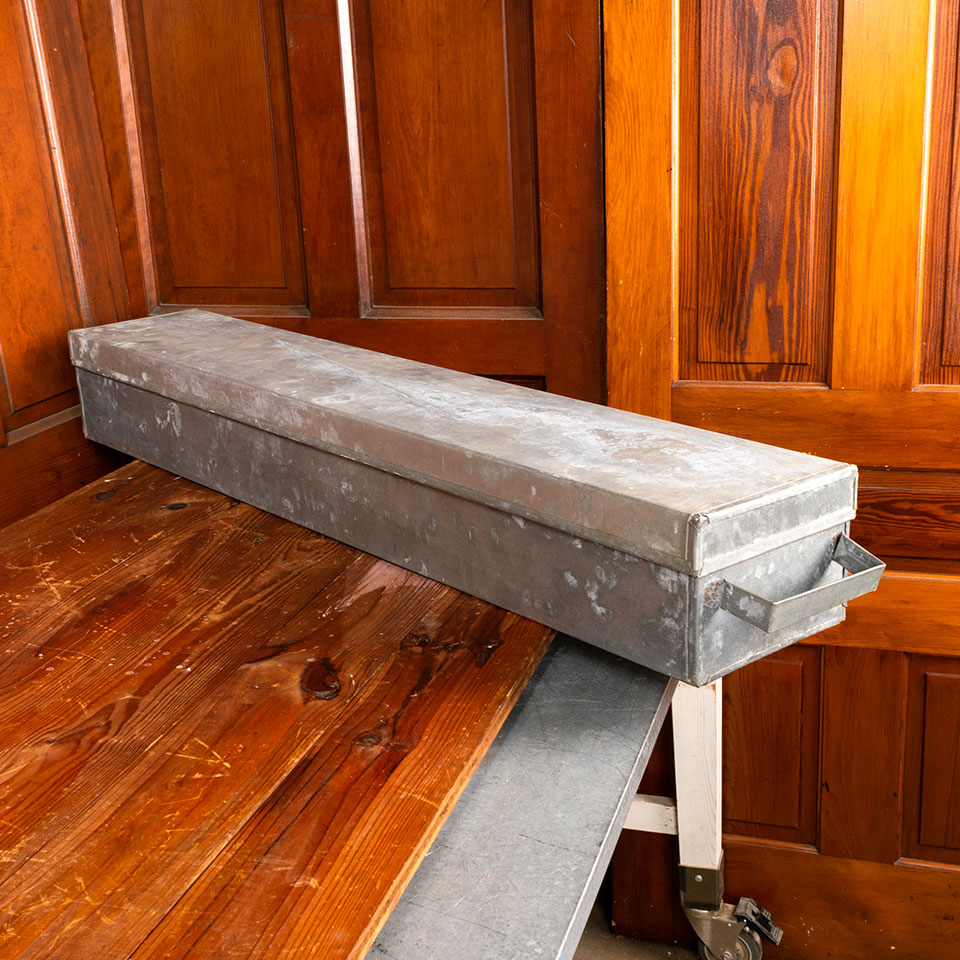 Long Galvanized Metal Container with Lid