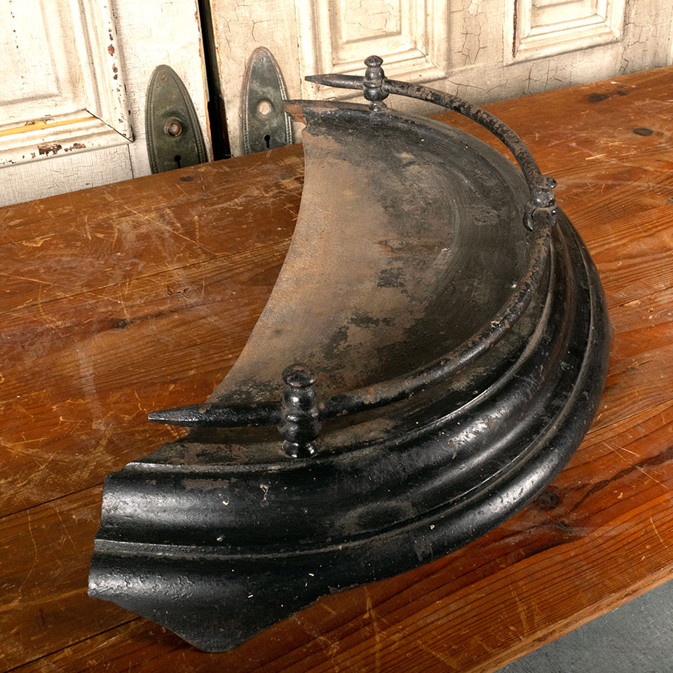 Salvaged Antique Cast Iron Fireplace Fender