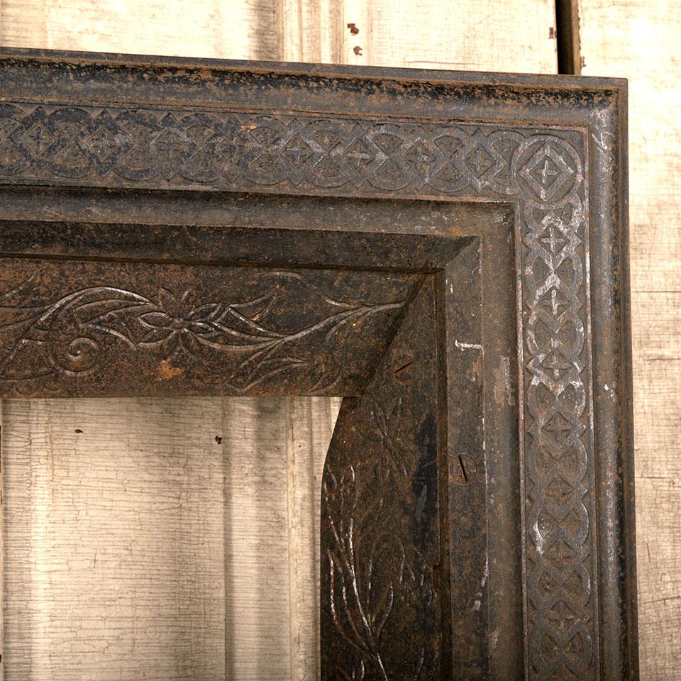 Salvaged Antique Cast Iron Fireplace Surround