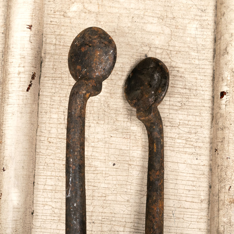 Antique Cast Iron Fireplace Tongs