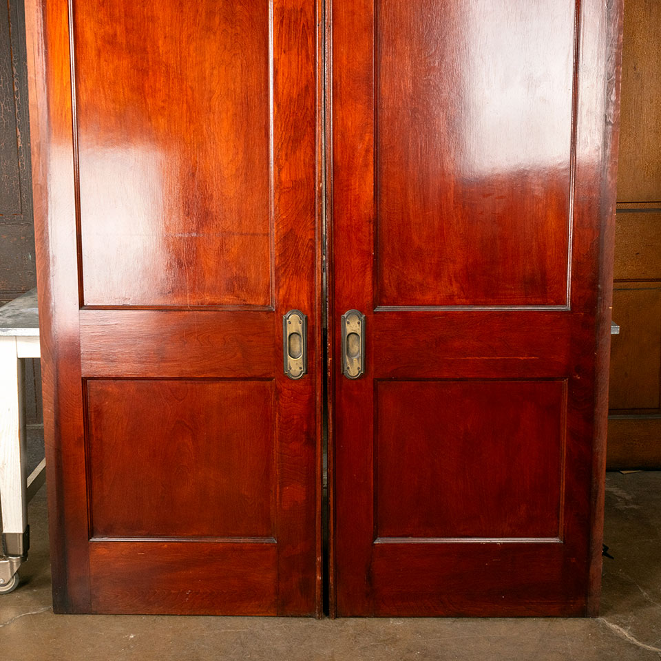 62x80 Salvaged Antique 2 Panel Pocket Doors