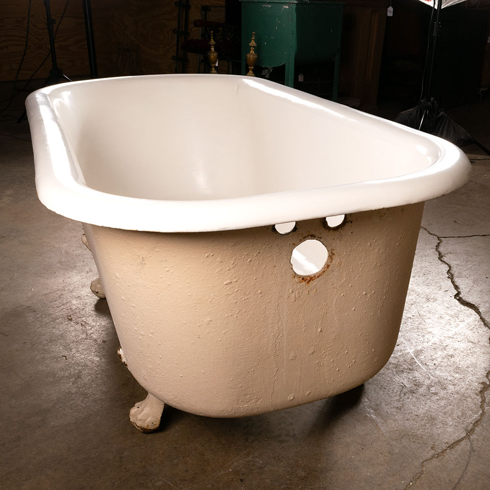 Salvaged Antique Cast Iron Clawfoot Bathtub