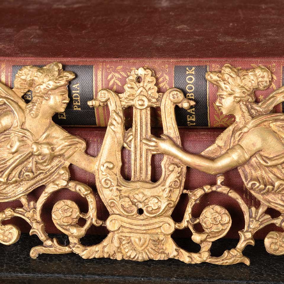 Antique Brass Figural Furniture Appliqué image 4