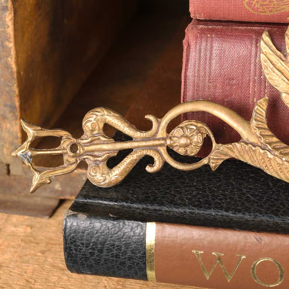 Antique Cast Brass Swan Furniture Appliqués image 5