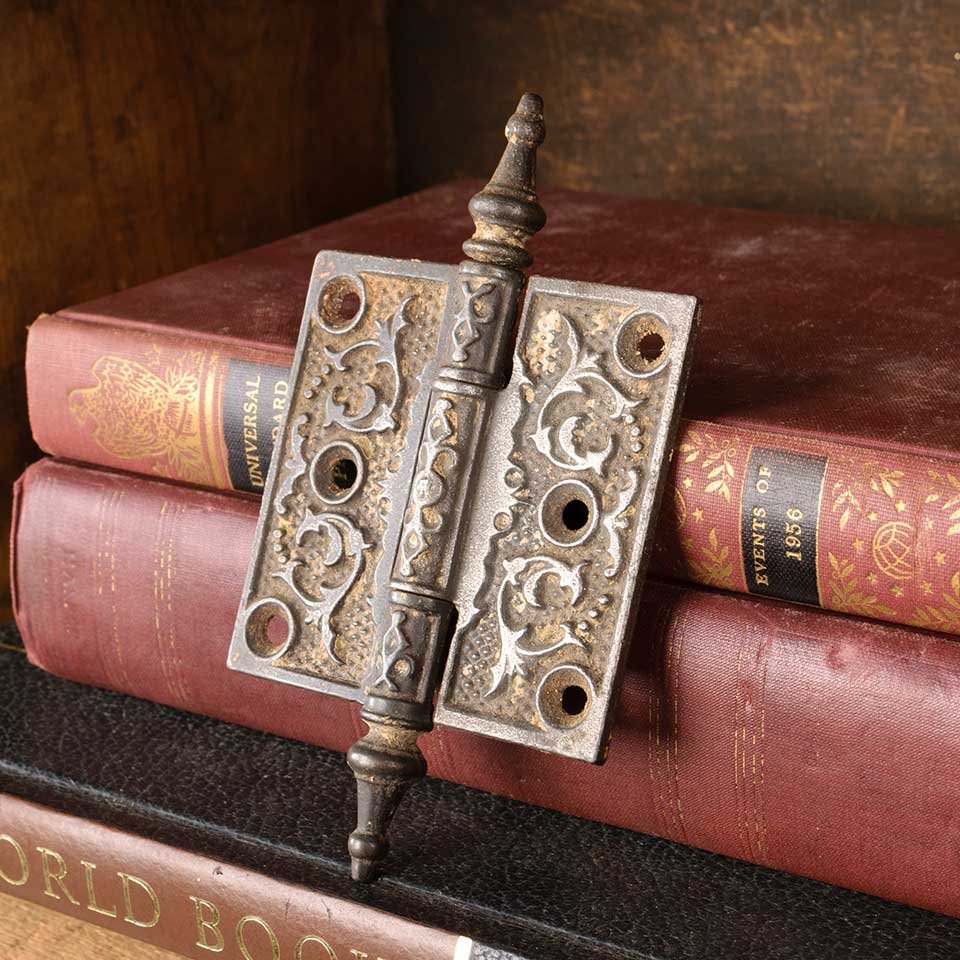 3x3 Antique Cast Iron Steeple Door Hinge image 1