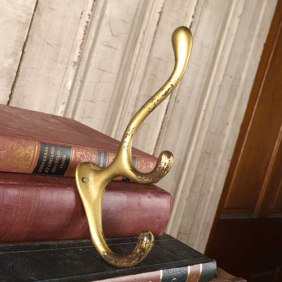 Antique Cast Iron Triple Coat & Hat Hook image 1