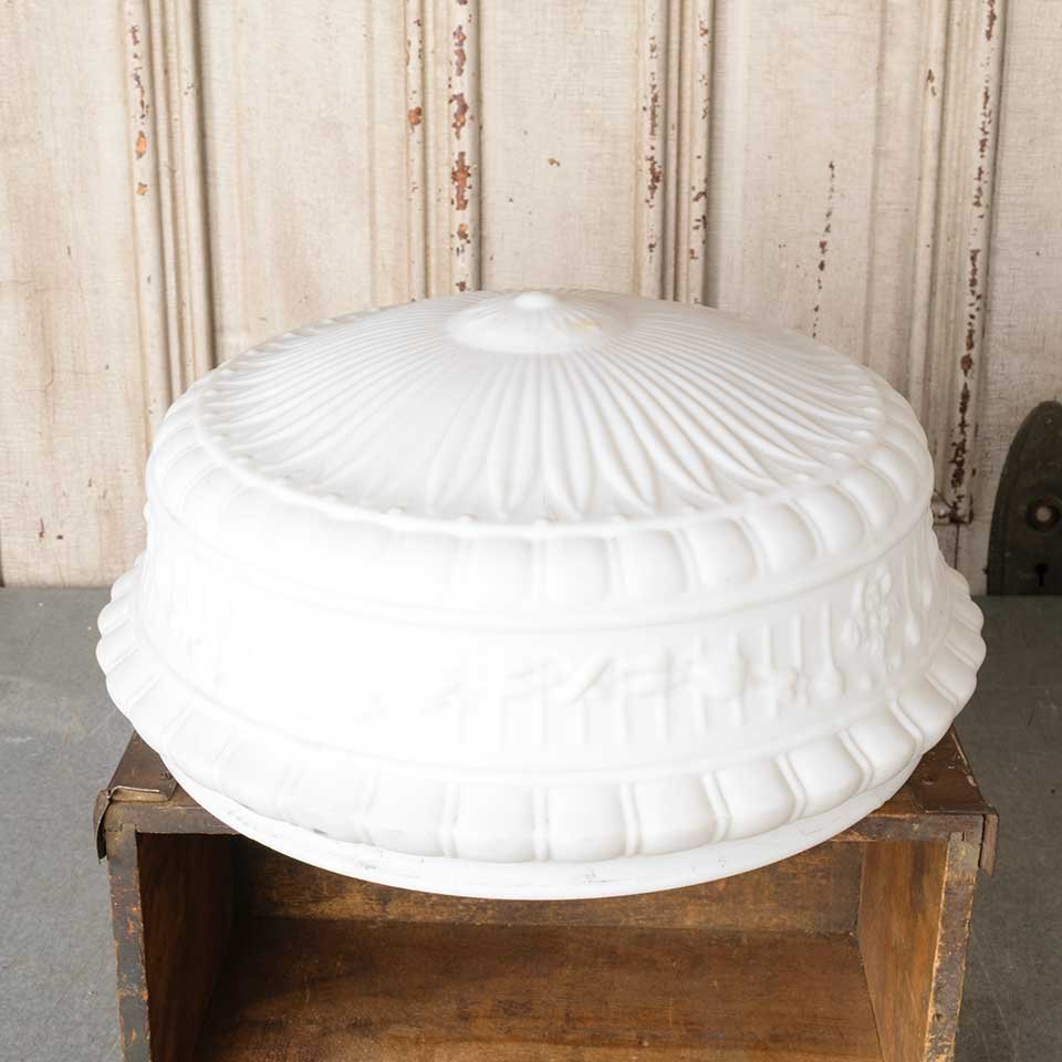 16" Antique Ornate Milk Glass Light Globe image 1