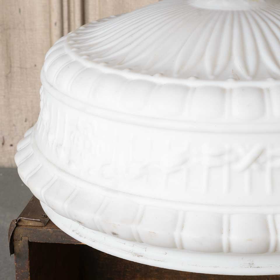 16" Antique Ornate Milk Glass Light Globe image 2