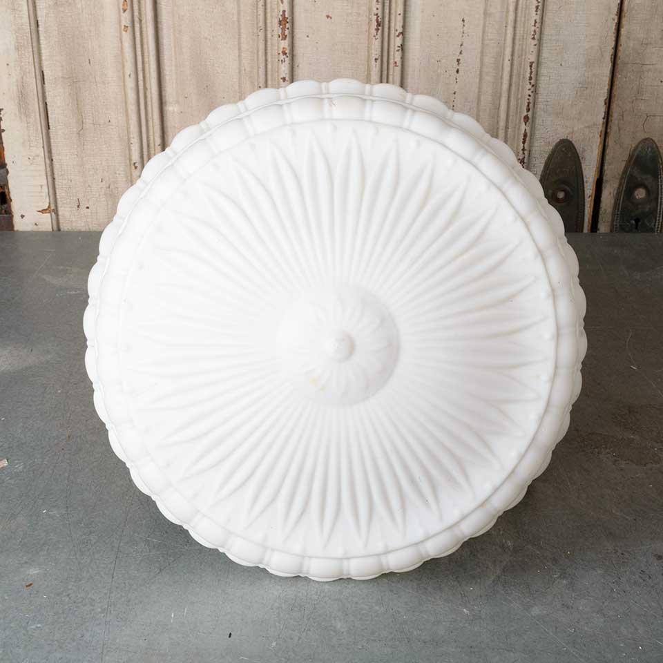 16" Antique Ornate Milk Glass Light Globe image 6