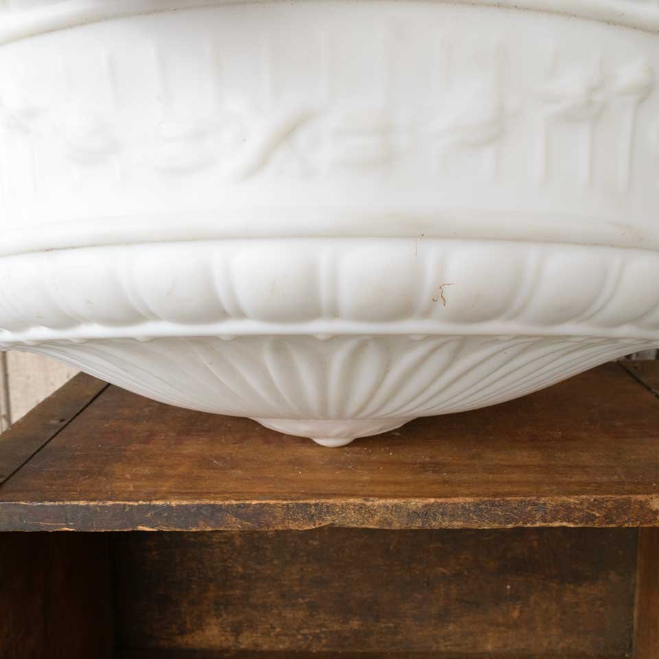 16" Antique Ornate Milk Glass Light Globe image 7