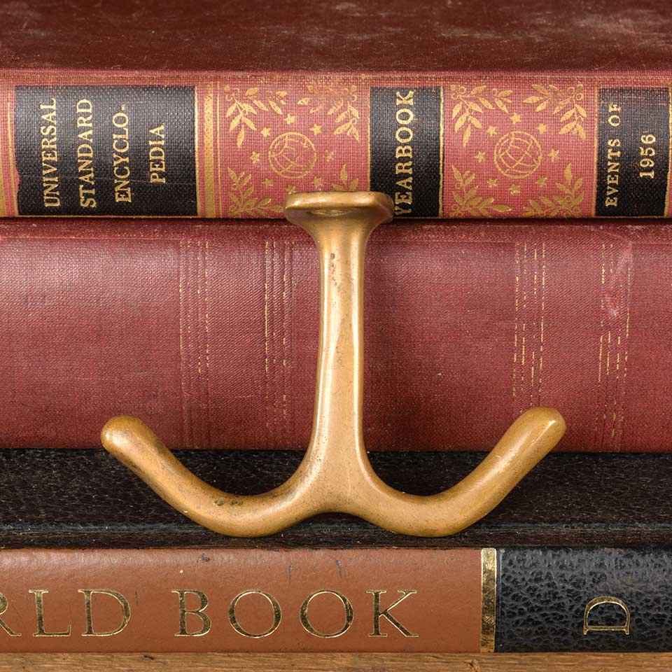 Antique Brass Under Mount Coat Hook image 2