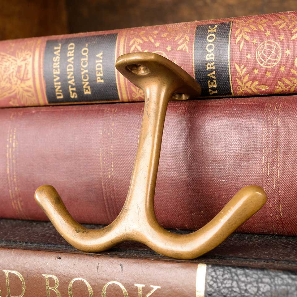 Antique Brass Under Mount Coat Hook image 3