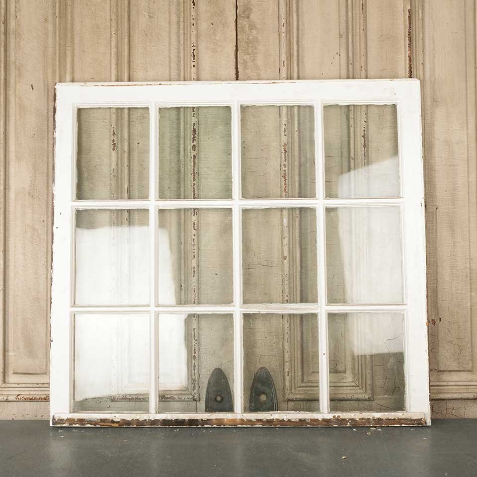 40x38 Antique Divided 12 Lite Wood Window image 1