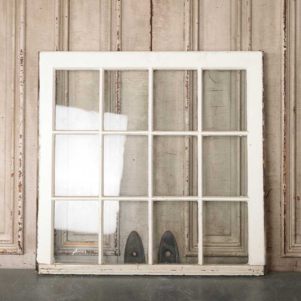 32x32 Antique Divided 12 Lite Wood Window image 1