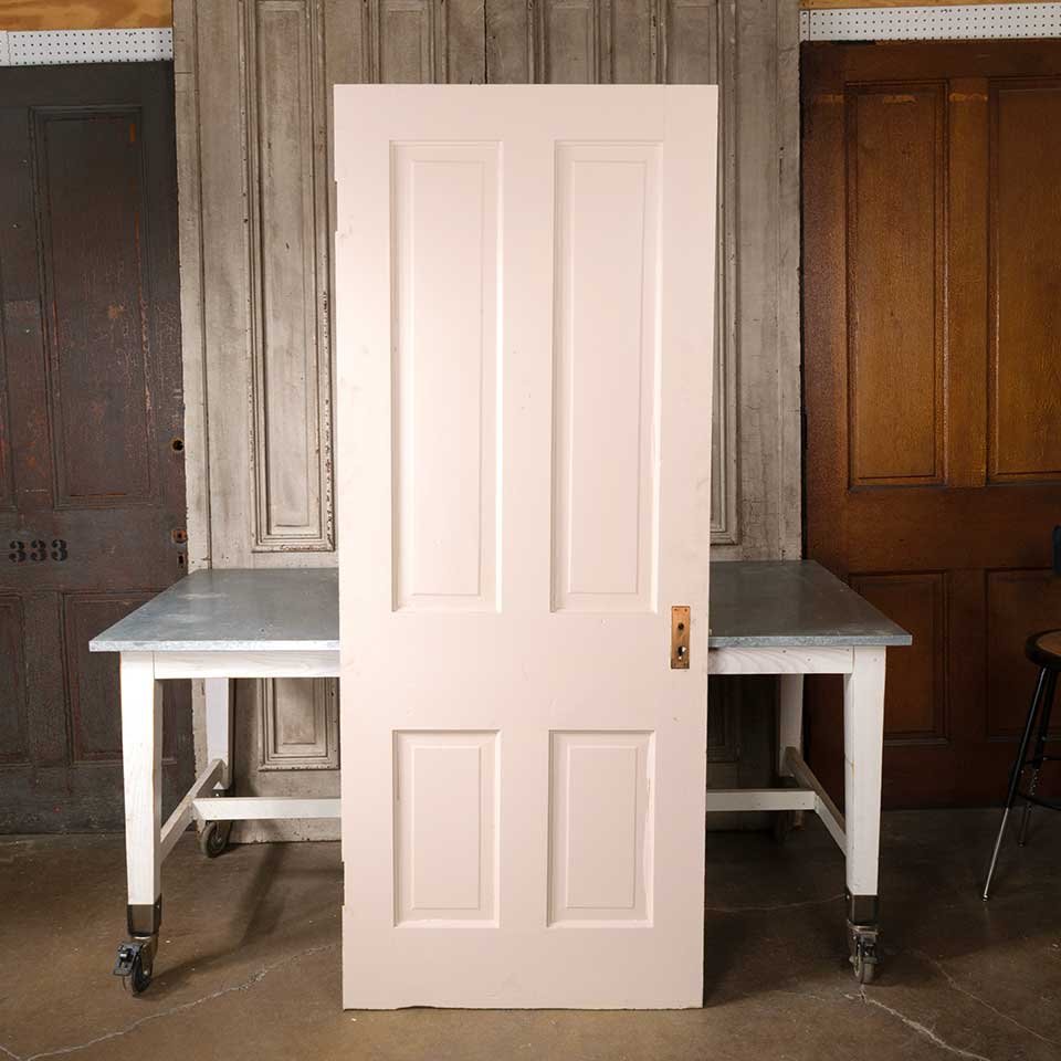 32x80 Antique 4 Panel Wood Interior Door image 1