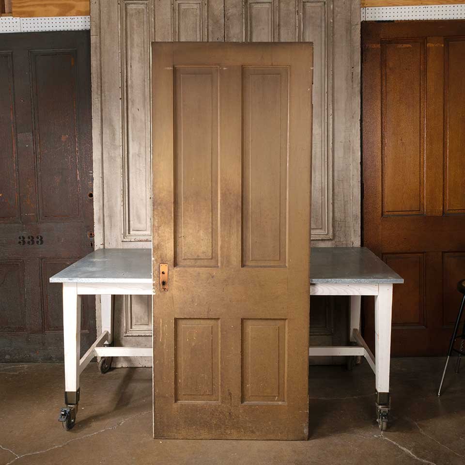 32x80 Antique 4 Panel Wood Interior Door image 4