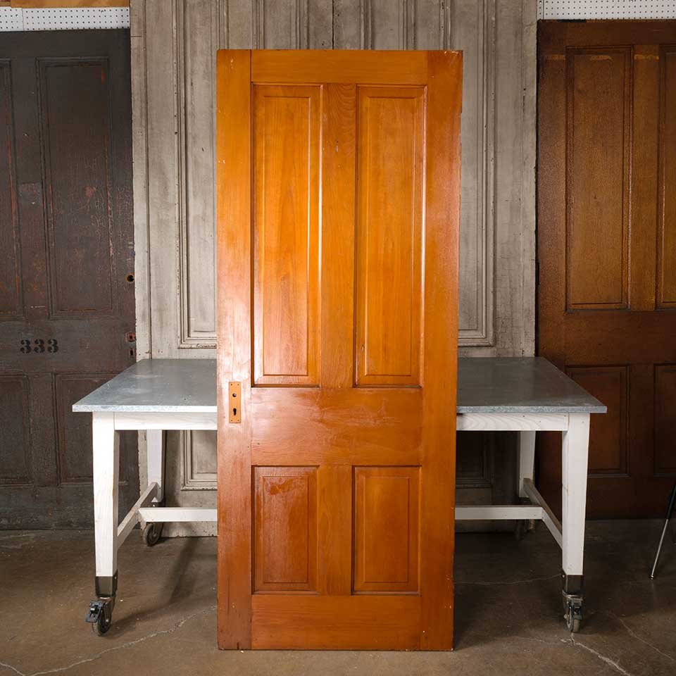 32x80 Antique 4 Panel Wood Interior Door image 4
