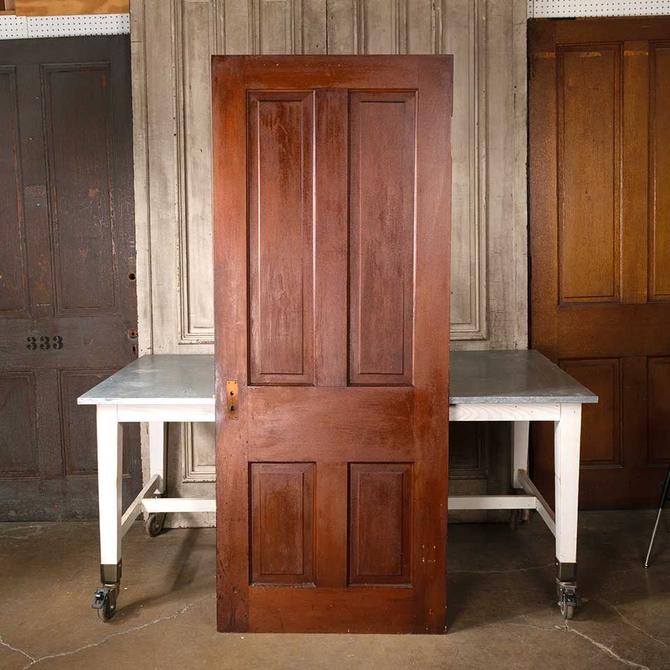 32x79 Antique 4 Panel Wood Interior Door image 4