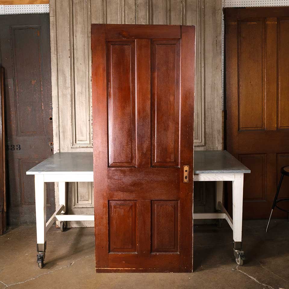 32x79 Antique 4 Panel Wood Interior Door image 1