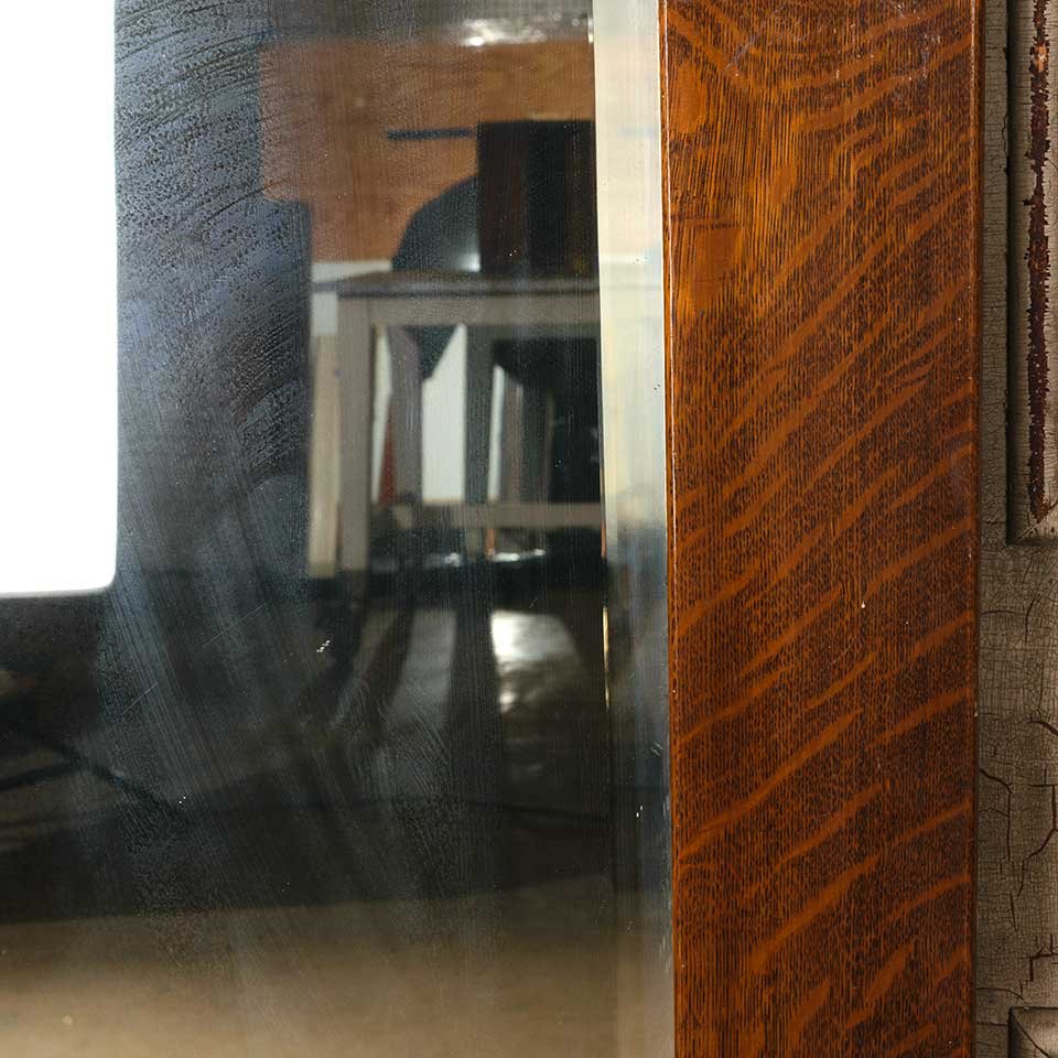 38x60 Antique Oak Framed Beveled Mirror image 3